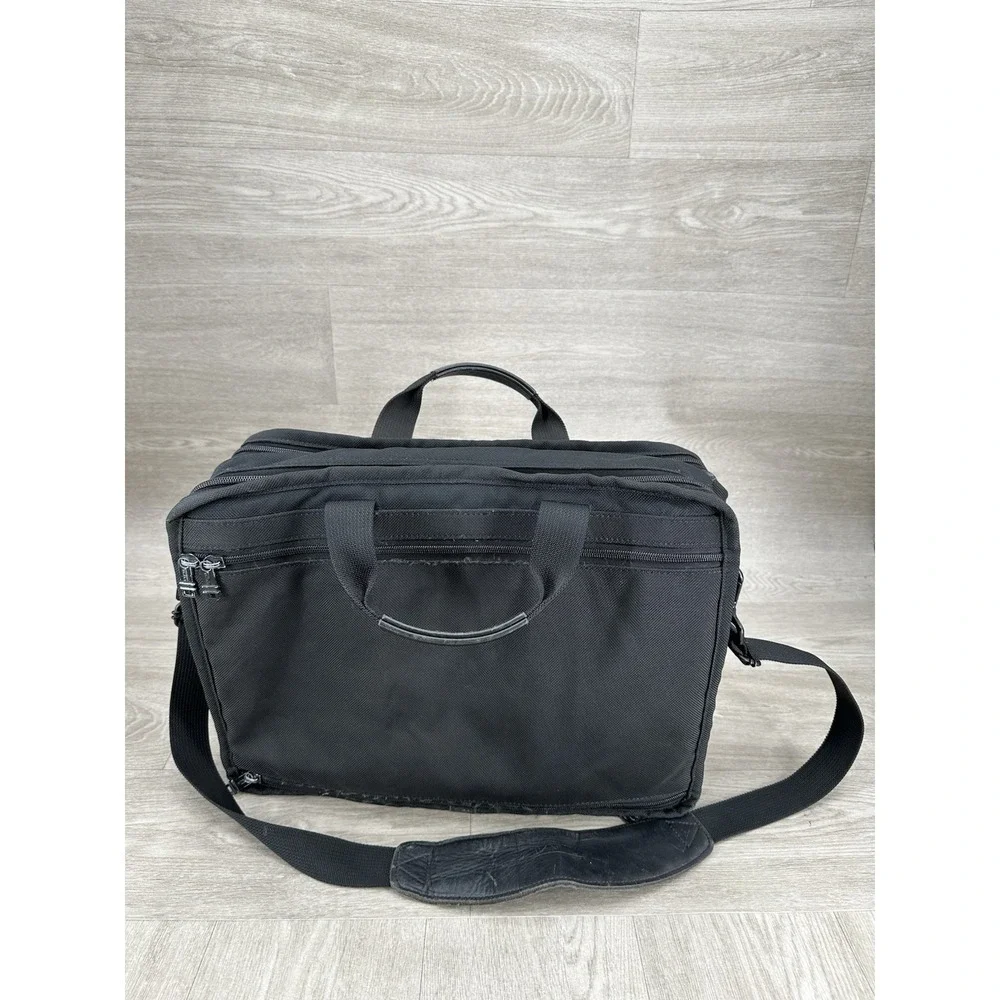 TUMI Alpha Expandable Ballistic Nylon Briefcase Business Laptop Bag 2671D3 Black